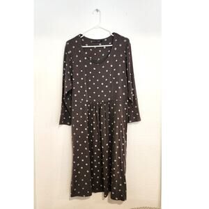 Gudrun Sjödén Gray Dot Print TENCEL Pocket Dress L Eco Artsy Scandi Style design